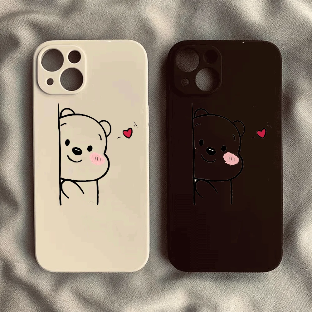 Lovely Bear Silicone Phone Case - Durable TPU Protective Cover