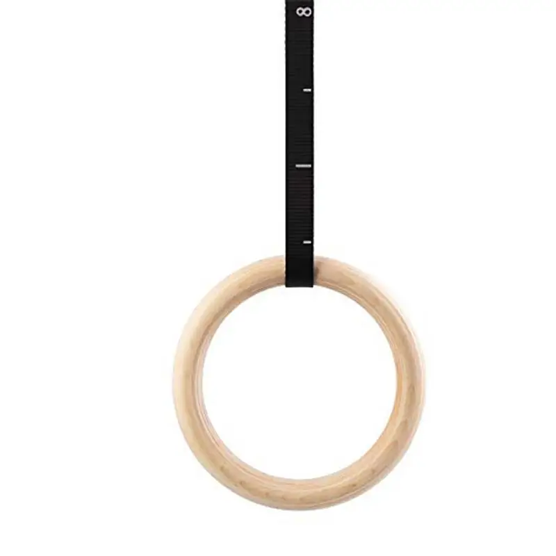 1PC Birch Fitness Rings Gymnastics Wooden Adjustable Exercise Pull Ups Training 28/32 MM Rings (Lifting Rope Not Included)