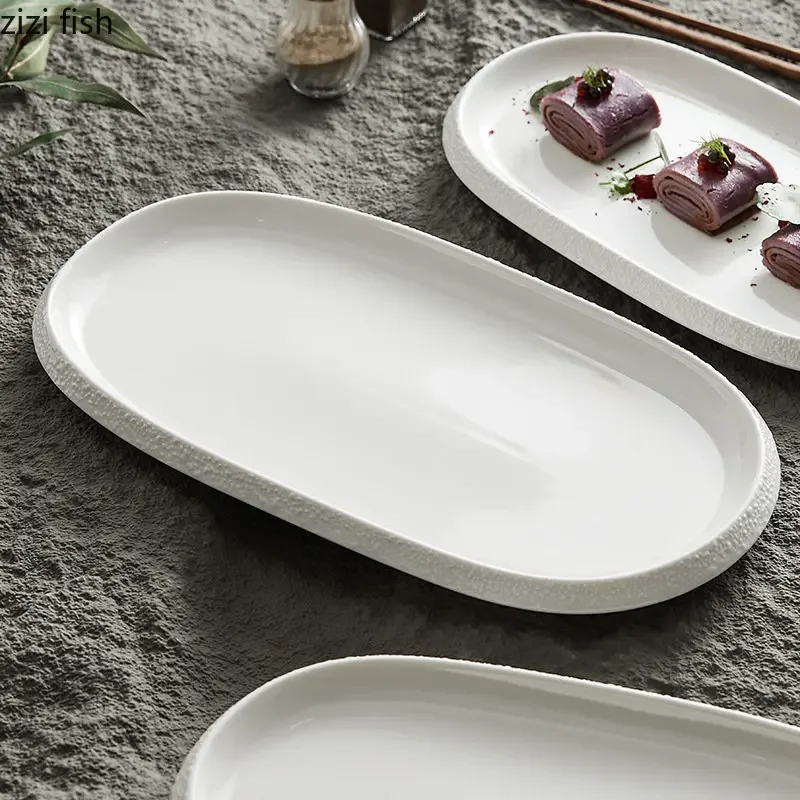 Stone Pattern Oval Plate 4