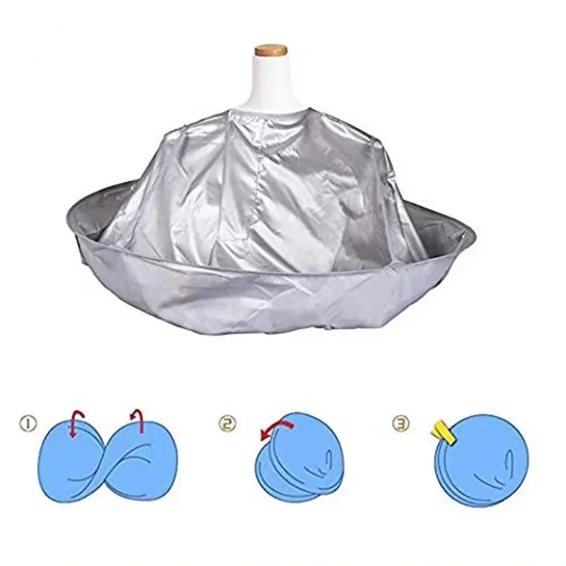 Haircut Cape Hairdressing Cape Hair Cut Umbrella Capes Haircut Cloak Cloth Hair Dye Three-Dimensional Breathable Household Haircut Cloak Foldable Tool