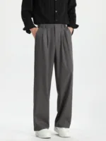 Loose Large Size Men's West Pants Drapey Straight Casual Trousers Wide Leg Autumn New Suit Pants Long Pants Men Sle