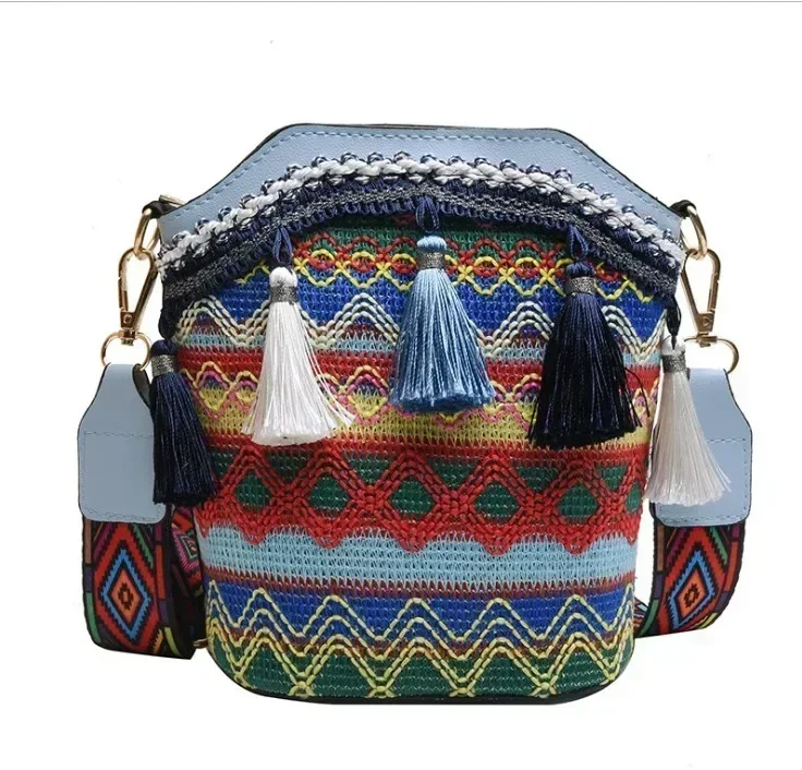 Vintage Women's Bag Tassel Ethnic Handwoven Crossbody for Lady Bag Hippie Sling Shoulder Bags for Ladies Handbag сумка женская 12