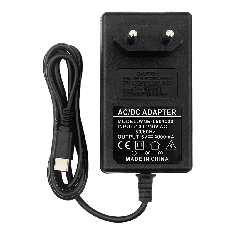 Adaptador de Alimentação Laranja Pi 5 Plus, Carregador 5V 4A, Fonte de Alimentação USB Tipo C, UE, EUA, REINO UNIDO, Plugue AU para OPI 5, 5B, 4 LTS, Raspberry Pi 4B