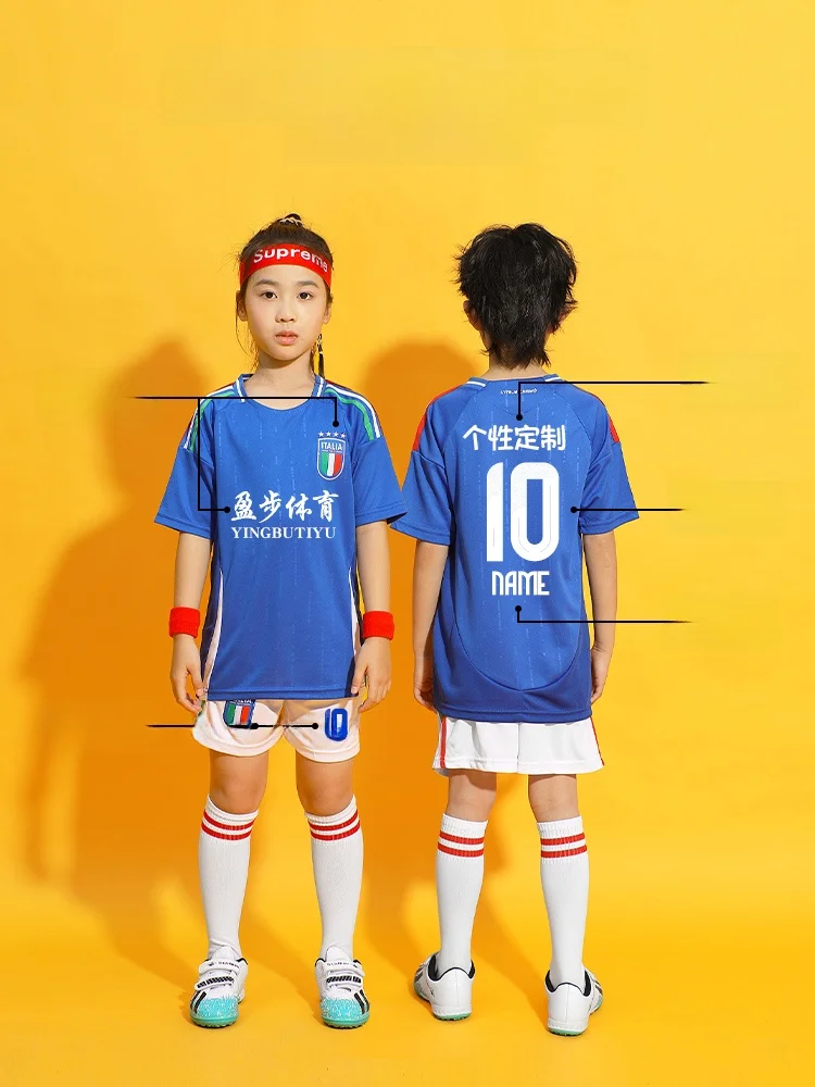 월드컵 펠레그리니 축구 키트 세트 남성 여성 및 어린이용 훈련 경기 팀 유니폼 반바지 폴리에스터