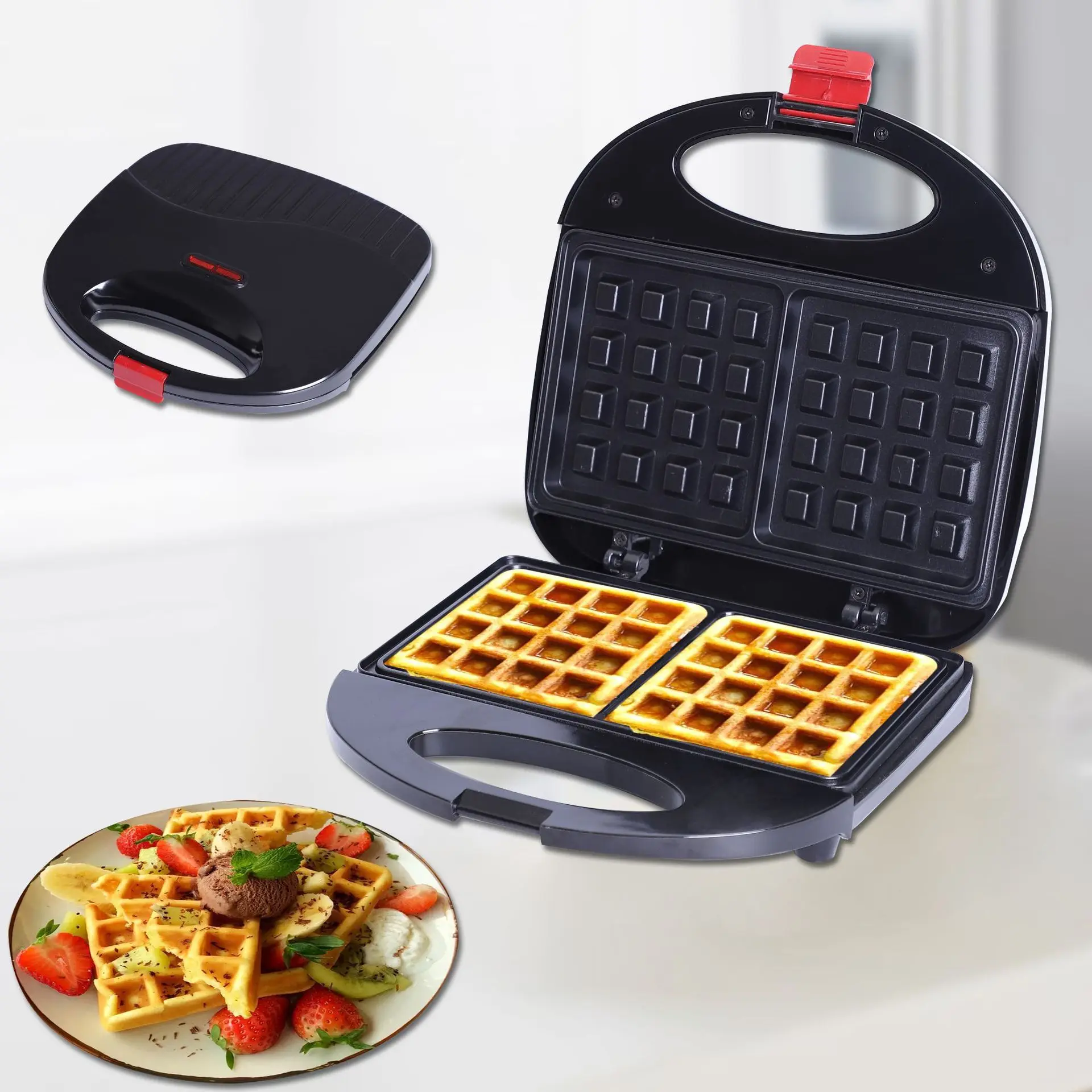 Home Small Waffle Mini Children's Breakfast Fast Heating Fat Reduction Healthy Electric Sandwich Maker
