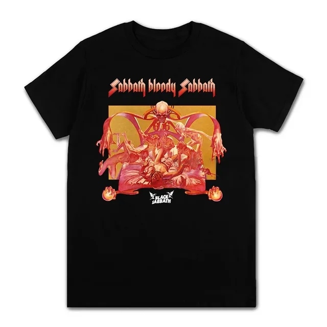 Camiseta Fashion Masculina e Feminina de Rock Band em Metal Preto 2 Camiseta de banda de rock em metal preto