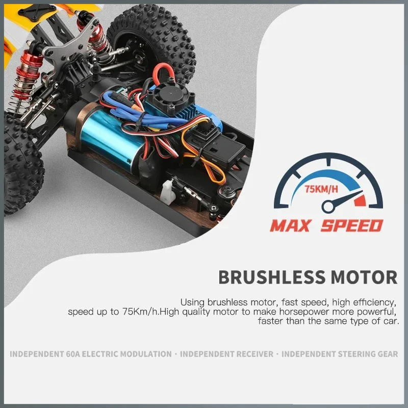 WLtoys 144010 144016 75KM/H 2.4G RC Car Brushless 4WD Electric High Speed Off-Road Remote Control Drift Toys for Children Racing 3