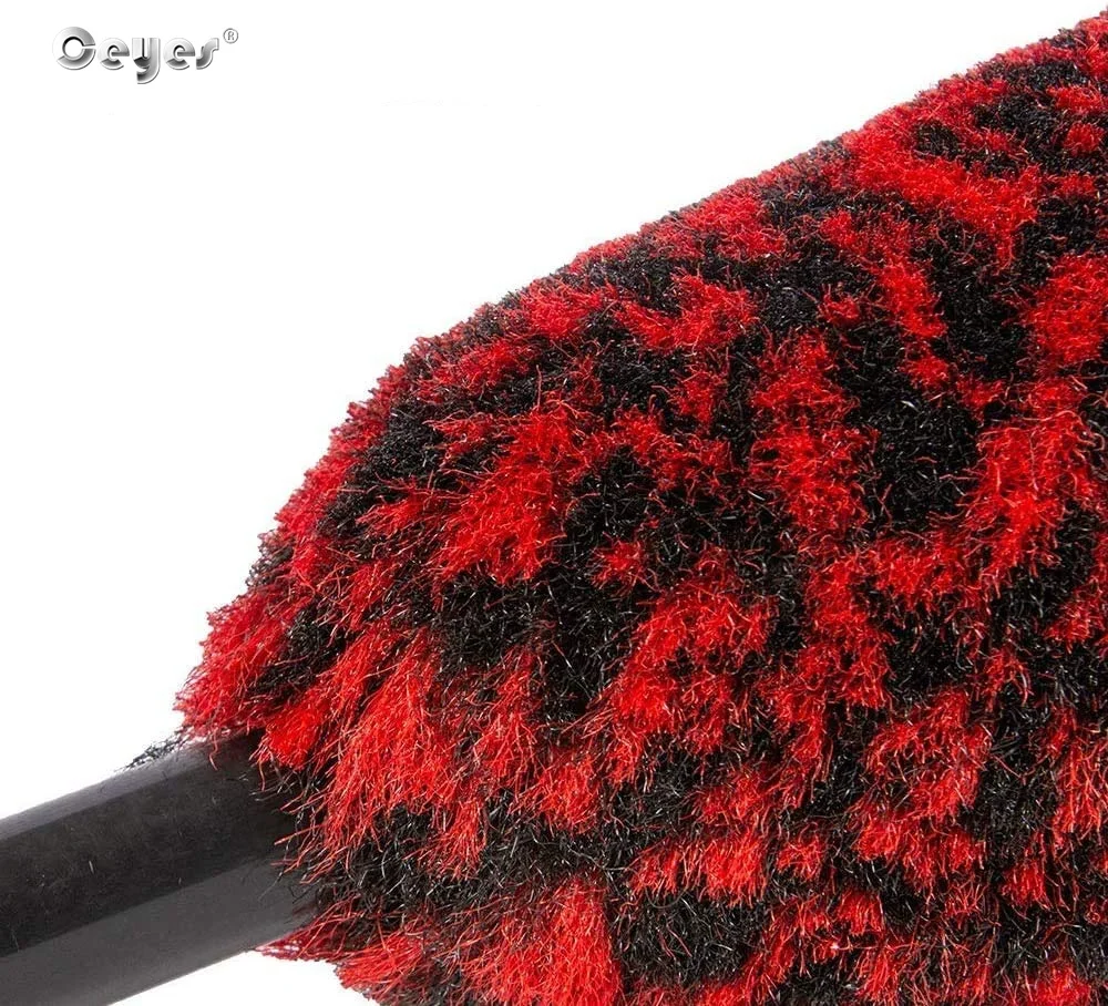 Car detailing brush set wheel cleaning brush car cleaning tool wheel brush wheel tire cleaning brush car wheel woolies plush soft alloy wheel cleaning brush for auto motorcycle maintenance care clean tool
