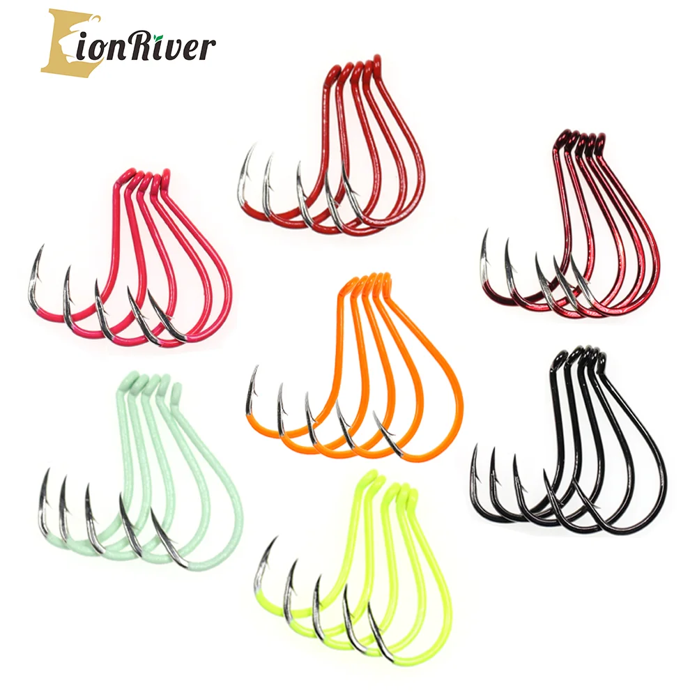 

Lionriver High Carbon Steel Barbed Octpus Fishing Hooks For Catfish Bass Snapper Tuna SaltwaterTackle Fly Fishing Accessories