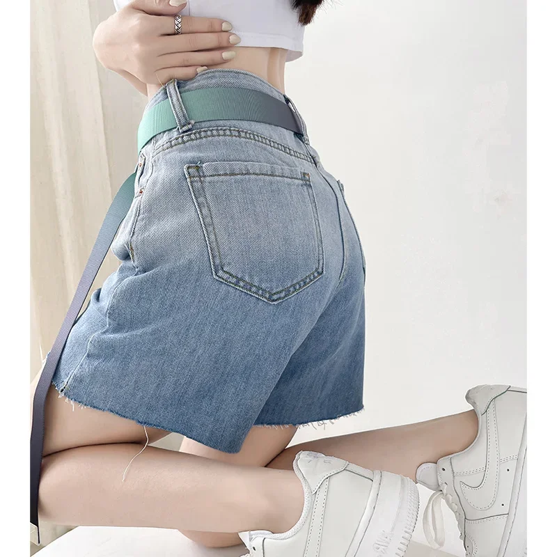 

Gradient Fashion Girl Color Tapered Denim Shorts Women Loose Slim Short Jeans Pants Summer Hot Pants