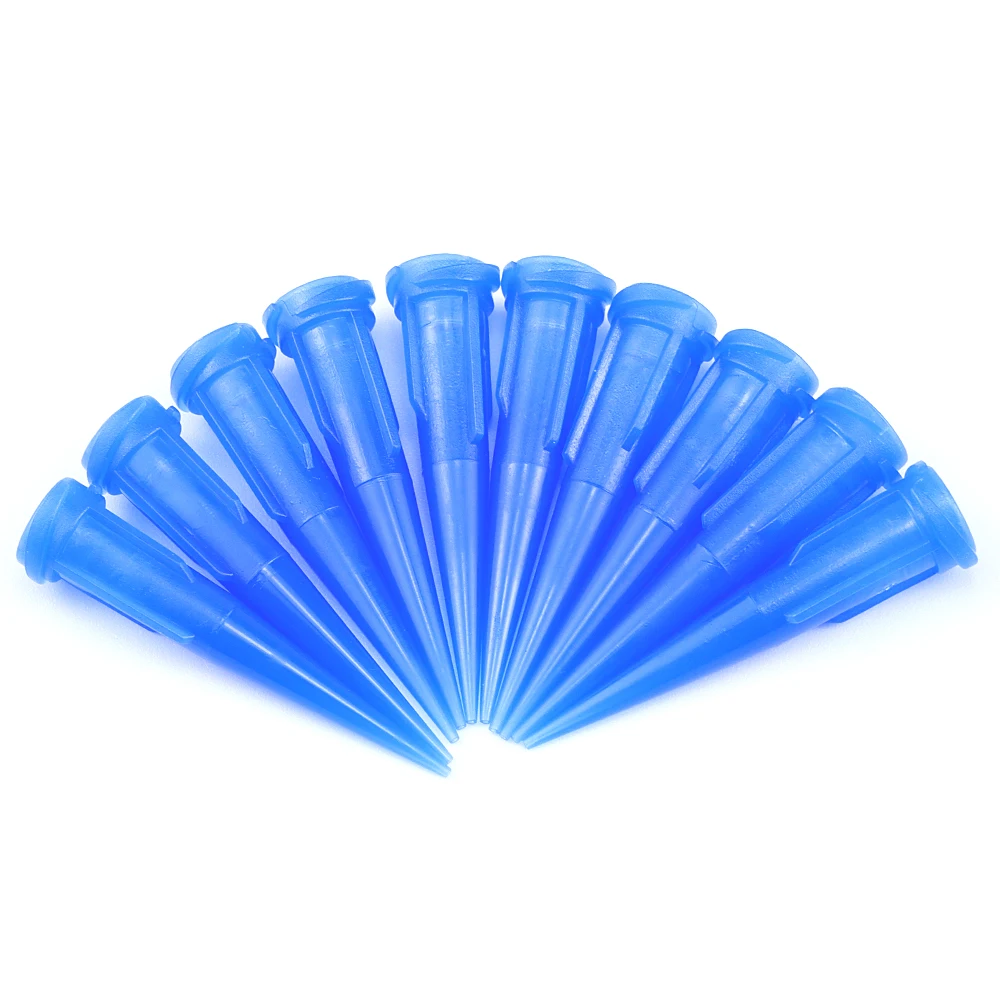 22G TT Plastic Tapered Pinhead Liquid Dispenser Needles Tip Blue plastic gle needle For Refilling Glue Fluid 100/300/500pcs