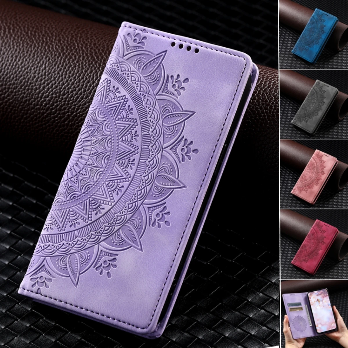 Premium Magnetic Leather Phone Case with Card Slot and Wallet Cover