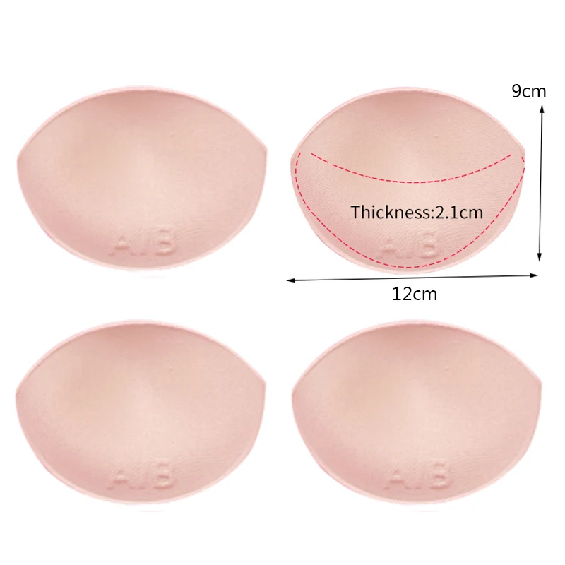 2Pair Sponge Bra Pads Swimsuit Breast Push Up Bra Padding Chest Enhancers Bra Foam Insert Chest Cup Intimates Accessories