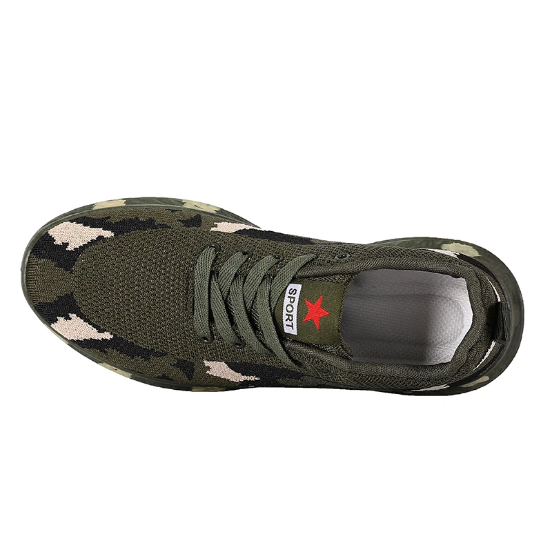 Military Green Camouflage Shoes Men's Run Sneaker Lace Up Walking Tennis Shoes Supportive Sports Road Running Shoes 3