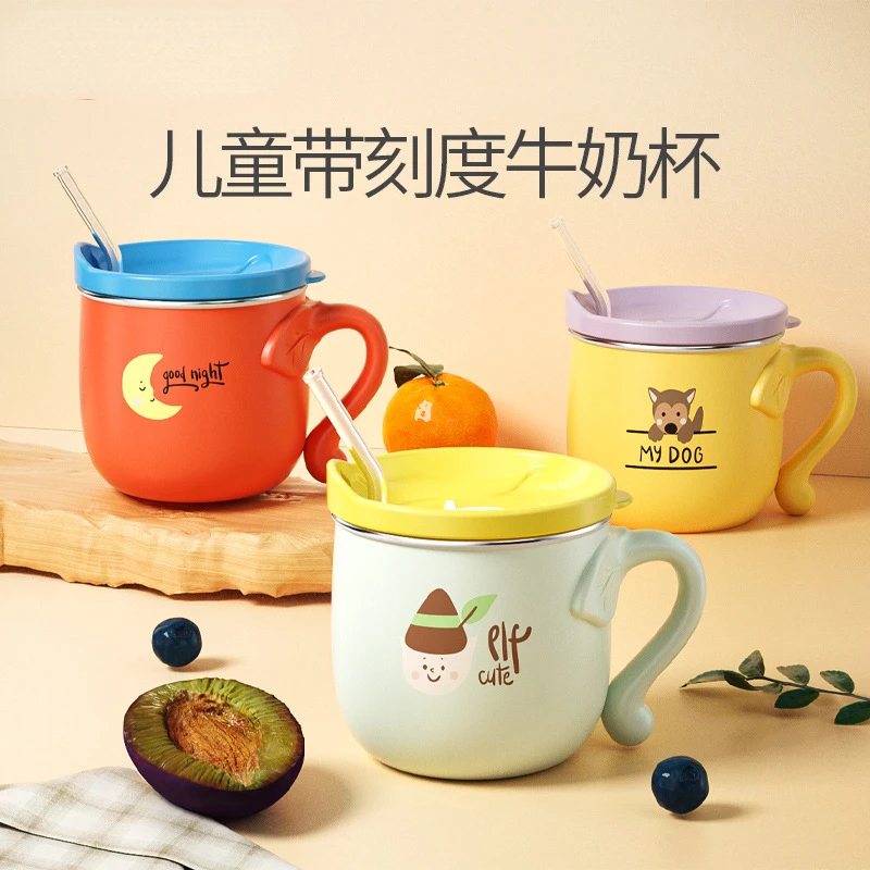 180ML Baby Kids Children Milk Cup Cartoon Creative Drink Water Cups Baby  Training Learn Drinkware Juice Cup Stainless Steel Mugs