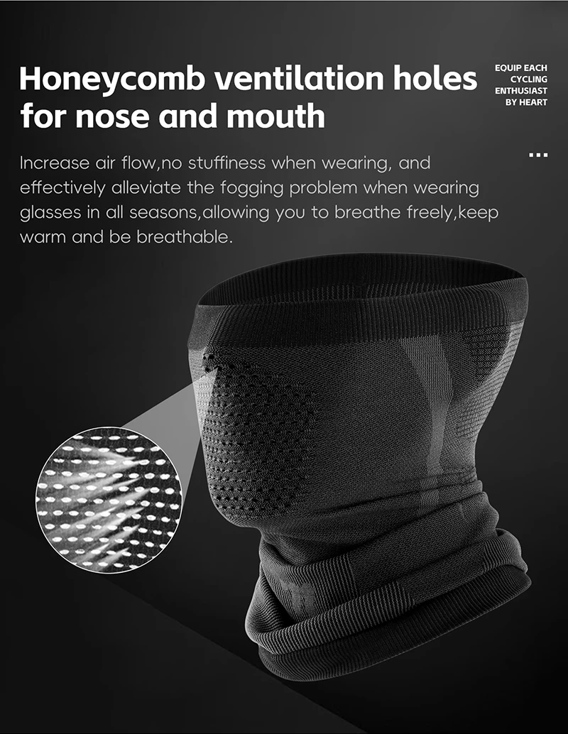 Description Picture 6 of itemWESTBIKING Thermal Windproof Cycling Mask Knitted Neck Warmer Winter Running Hiking Skiing Cap Bicycle Face Cover Cycling Scarf