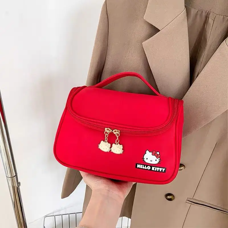 

Hello Kitty Makeup Bag for Women Travel Portable Large Capacity Portable Cute Wash Storage Bag for Women Accessories Wholesale