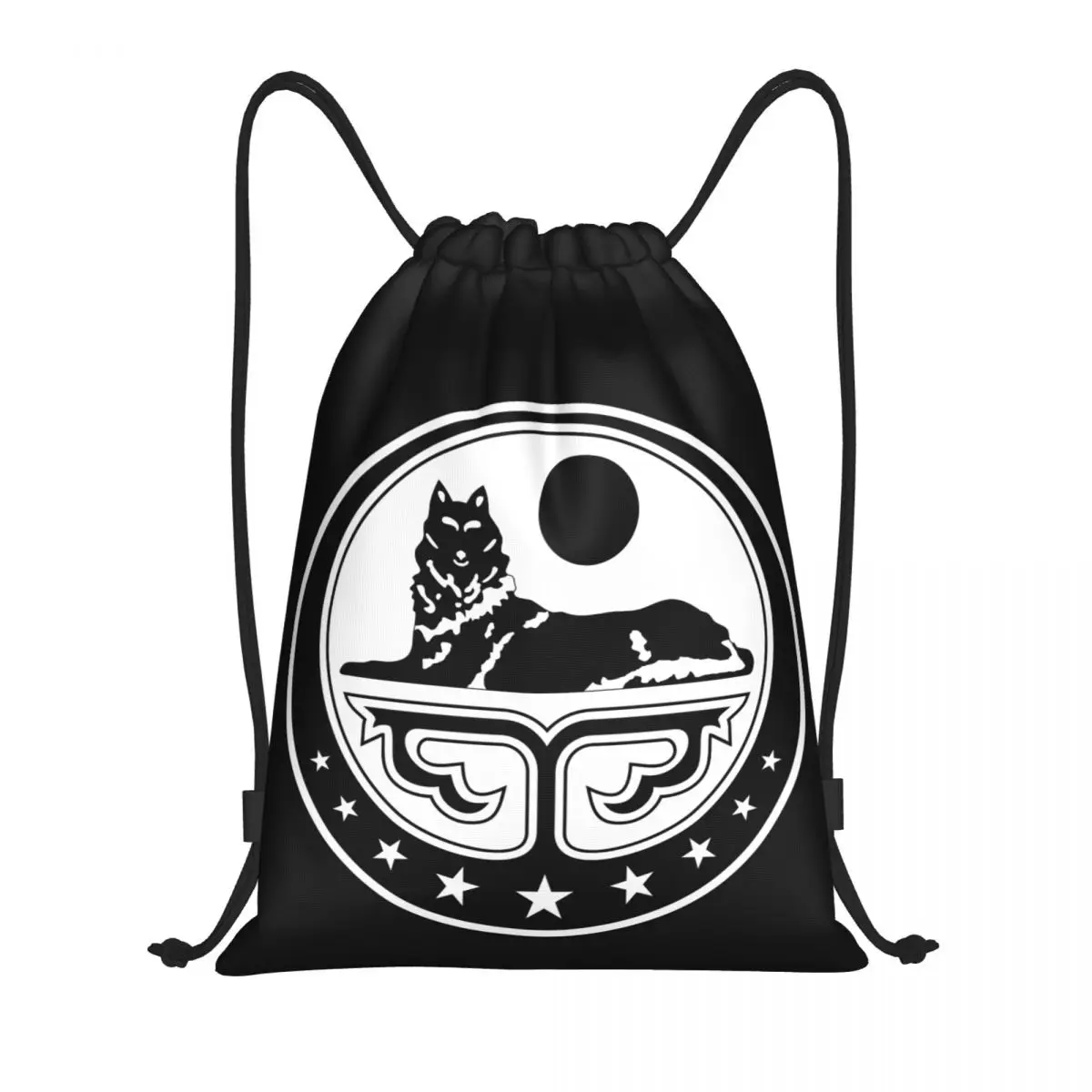 

Дешевый рюкзак с гербом на шнурке для женщин и мужчин, спортивный рюкзак для тренажерного зала, складная китайская тренировочная сумка