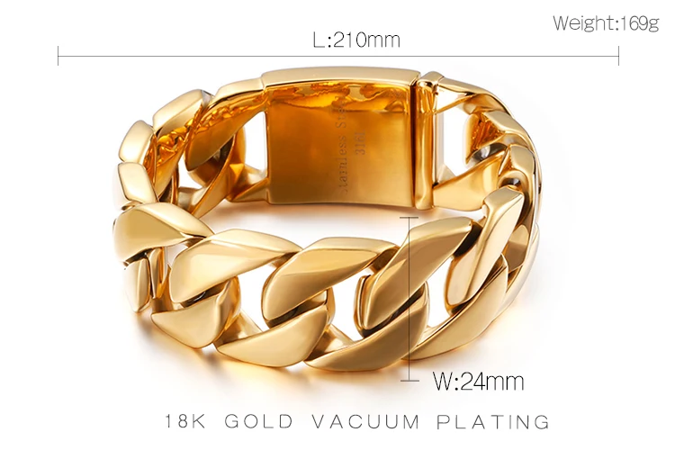 24/25/26mm Dicke Gliederketten Kubanische Armbänder Für Männer Puk Edelstahl Material Große Breite Mode Hand schmuck Party Geschenke – Detail 1