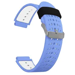 Premium Silicone Watchband Replacement Accessory Strap - Forerunner 230 (Blue - white)
