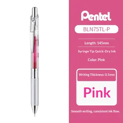 Pentel EnerGel Retractable Aesthetic Gel Pens - Transparent Barrel with Vibrant Water - Based Ink (Pink Gel Pen)