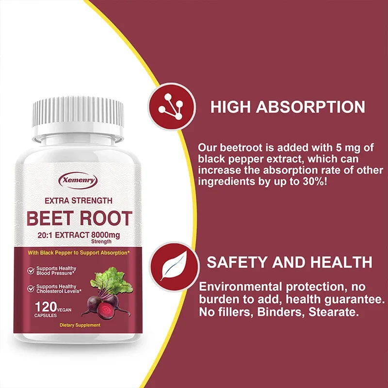 Beet Root Capsules Supports Blood Pressure Athletic Performance Digestive Immune System