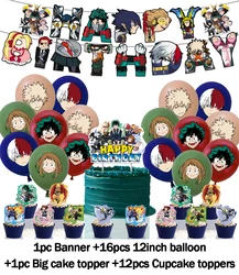 Vibrant Anime Birthday Party Decor Set - MHA Theme Celebration Supplies (30pcs)