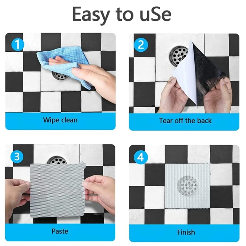 

25 Pcs Bathroom Disposable Drain Hair Catcher Shower Hair Catcher Mesh Adhesive Stickers Kitchen Sink Drain Filter