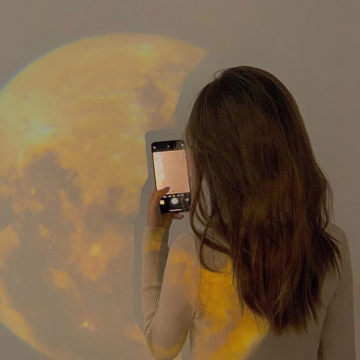 새로운 USB 충전식 LED 야간 조명 달 프로젝션 분위기 램프 머리맡 배경 벽 장식 생일 깜짝 선물