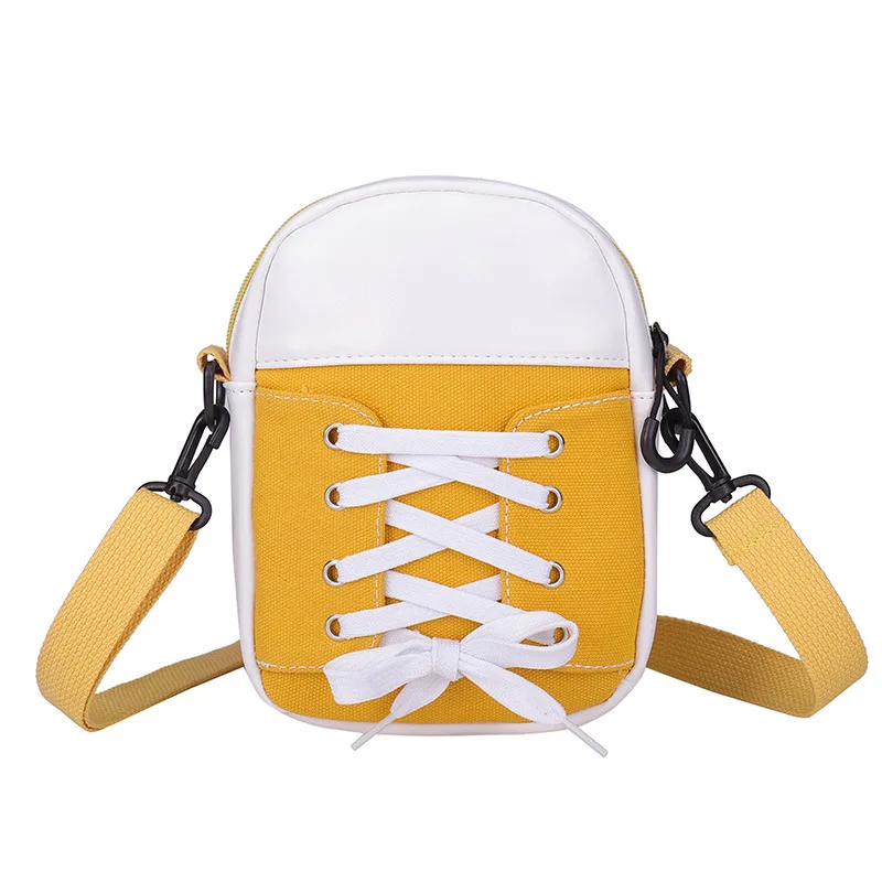 

2021 New Women's Bag Canvas Bag Messenger Bag New Student Shoulder Bag Funny Sneaker Shape Bag High-quality Canvas PU Leather