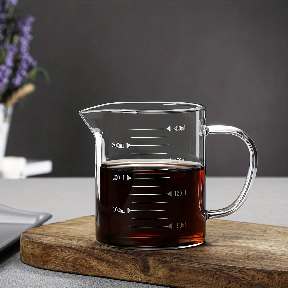 1PC With Lid Versatile Glass Measuring Cup, Precision Scale & Spout, Insulated Handle for Safe Pouring High temperature resistan — view 6