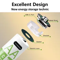 Batterie AA 1,5 V 13600 mAh USB-C rechargeable, batterie au lithium à charge rapide avec câble gratuit, plus de 2000 cycles pour appareils photo, jouets, souris 2