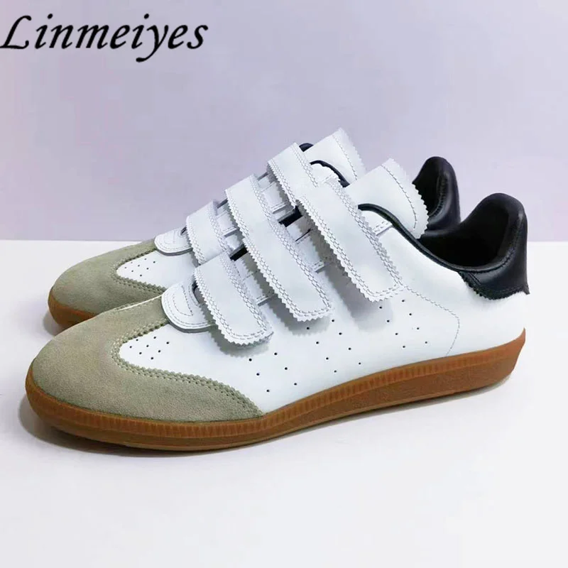 

White Sneakers for Woman Comfortable Skate Shoes Female Casual Non-Slip Leather Shoes Round Toe Flat Shoes Walk Woman Shoes