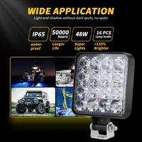 48W 16 Led 12V 24V LED Light Bar Work Light For Car Tractor Boat Truck 4X4 4WD SUV ATV Off Road Car SUV ATV Barra LED Headlights - Image 6