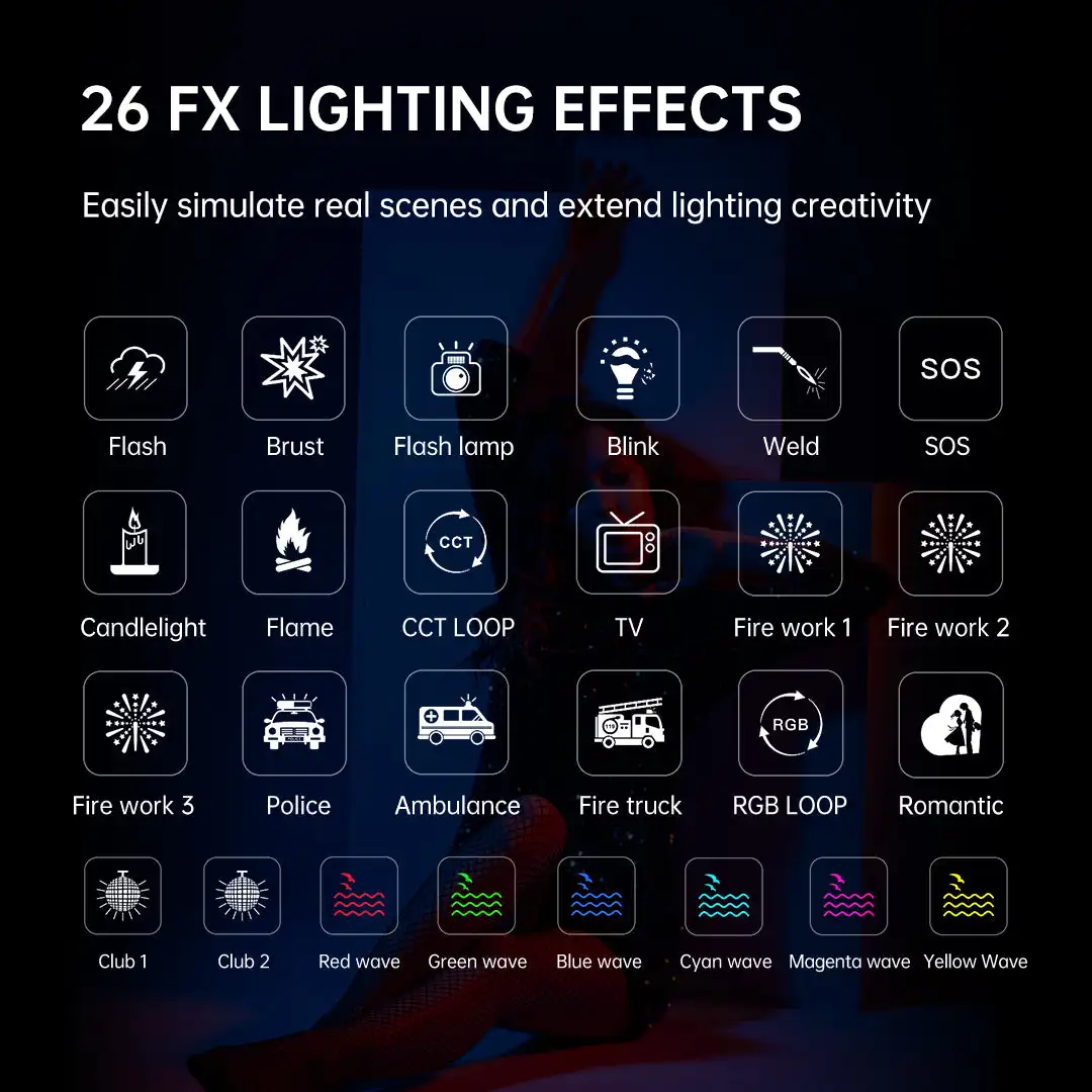 K60 RGB LED Stick Light 20W Handheld Tube Wand Stick 2500K-8500K Photography Lig