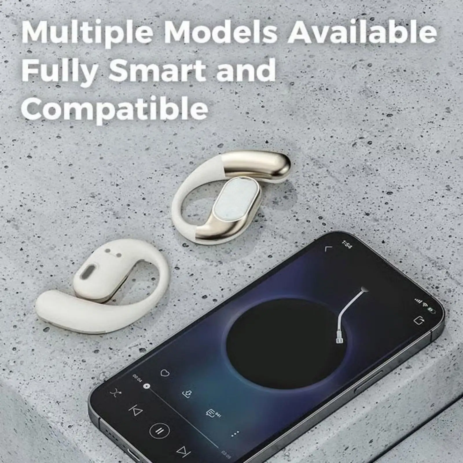 Noise-Cancelling Wireless Earbuds with Earhooks and Waterproof Double-Fold Case