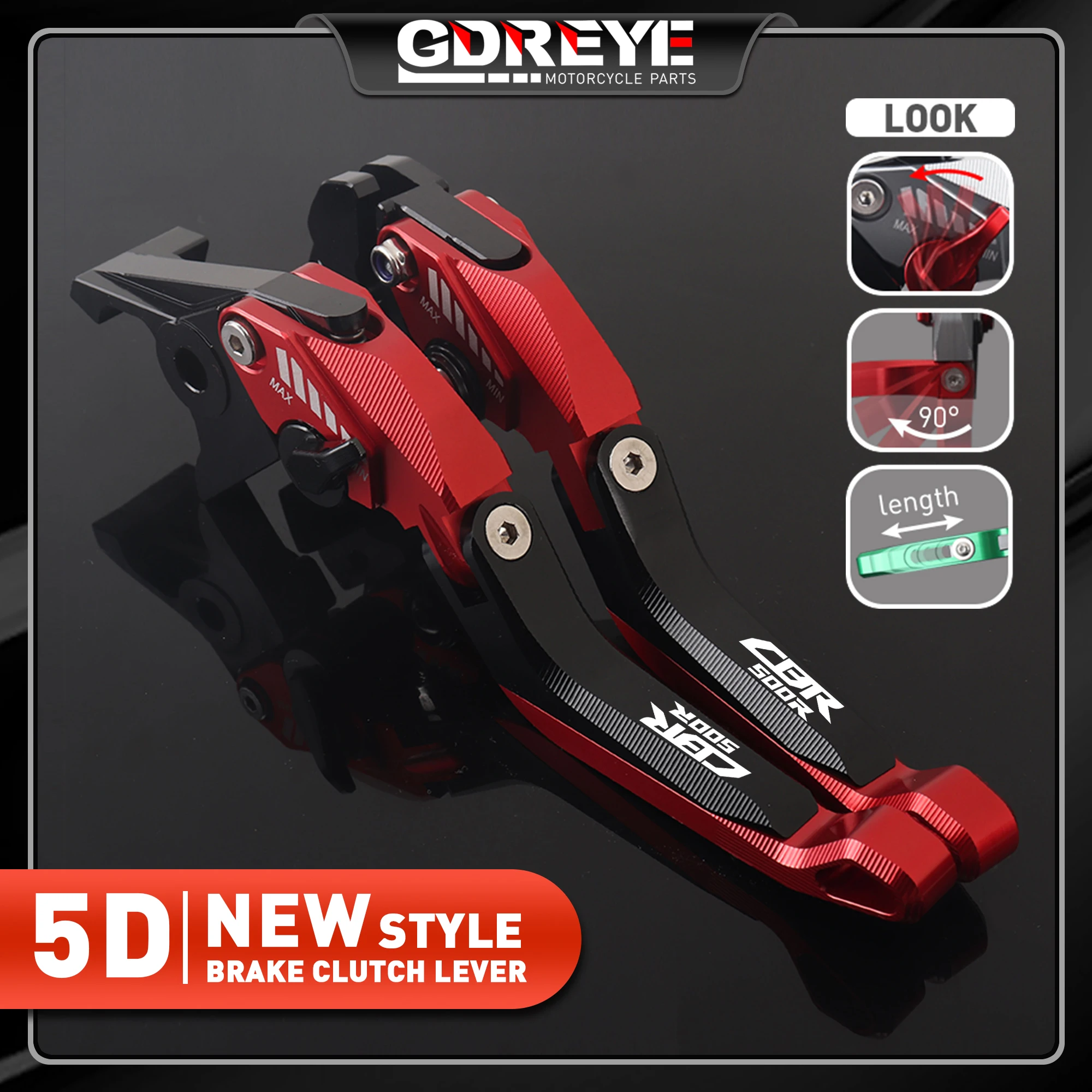 

Для HONDA CBR500R 2013-2021 CBR500R 2022 2023 мотоциклетные CBR500 R регулируемые алюминиевые рычаги тормозной муфты с ЧПУ 5D ручка