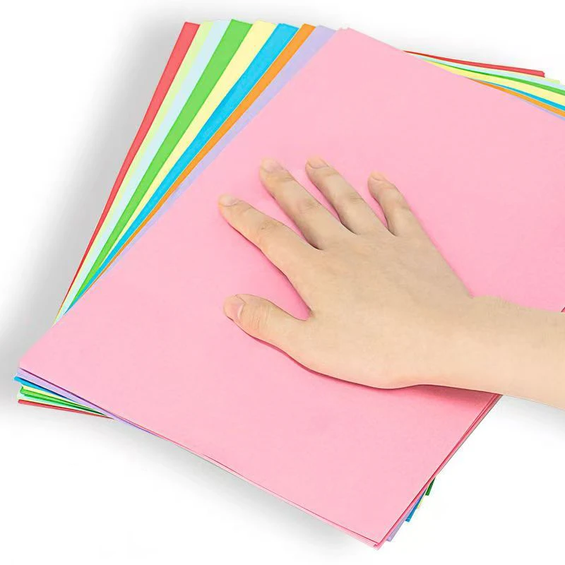 Vibrant Hand-Folded A4 Draft Paper - Multicolor Office Supply