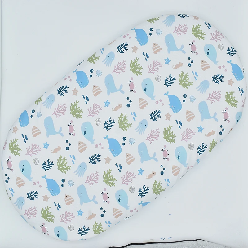 3PCS Bassinet Sheets for Baby Boy Girl Stretchy Breathable Fitted Sheet Universal for Bassinet Cradle Hourglass Oval Pad