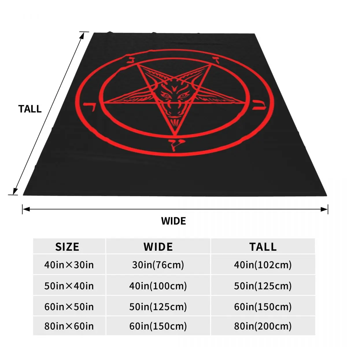 Inverted Pentagram With Baphomet Goat Blanket Flannel Lightweight Sofa Throw Blankets For Home Bedroom Office Throws Bedspread 3