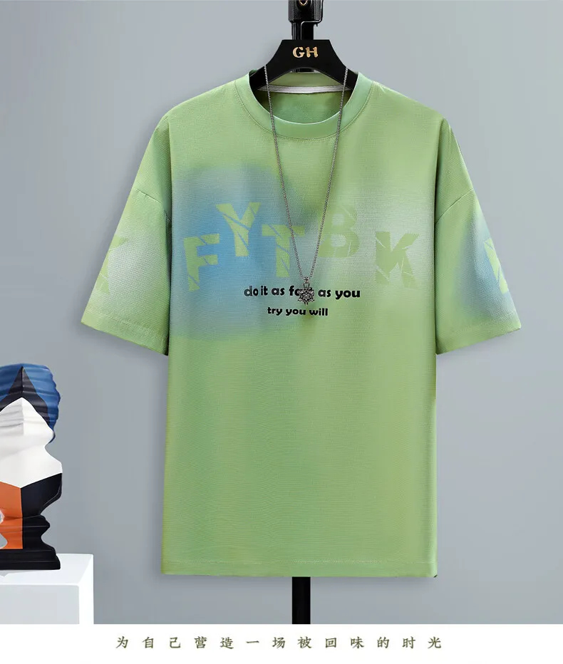 Modische Herren Kurzarm-Rundhals-T-Shirts 2026 Sommer Jugend High Street Wear Lässige Oberteile & T-Shirts Outdoor Loose Fit T-Shirt Kleidung – Detail 9