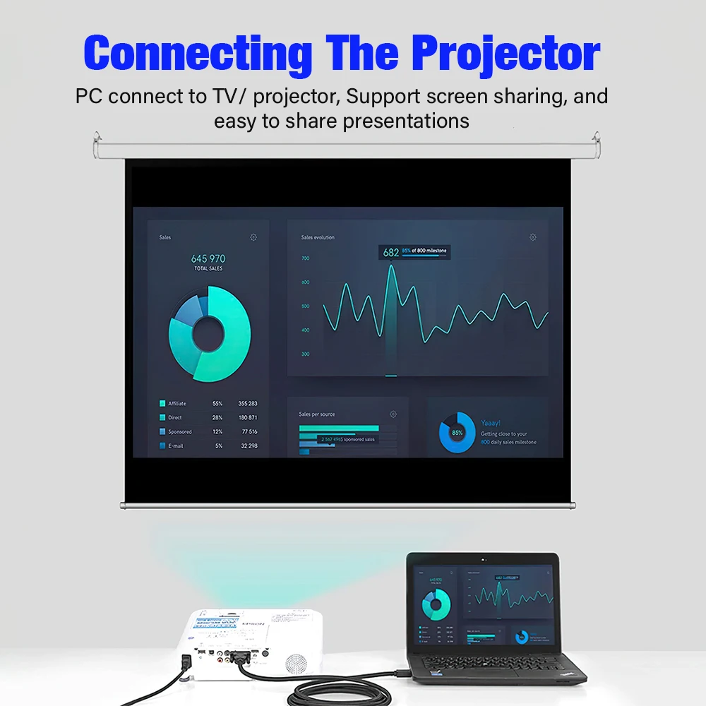 Cable adaptador HDMI a VGA de 1080P para PC portátil PS4 PS5 Xbox Switch TV Box Monitor proyector convertidor Cable de vídeo largo 3m 5m 10m - Imagen 4