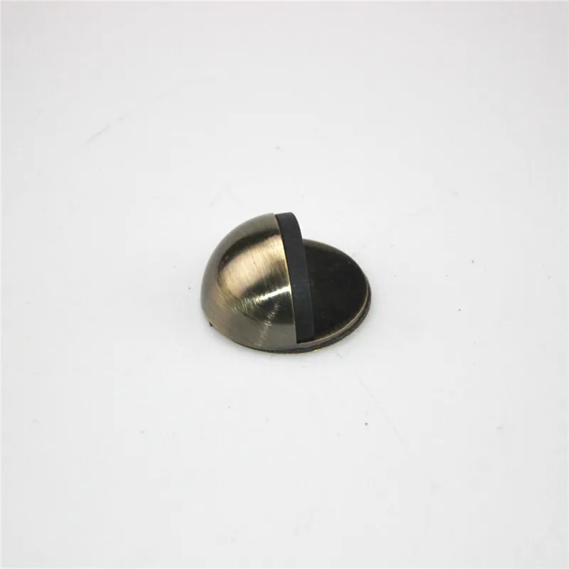 Door Stopper 1PCS 43mm Zinc alloy Casting Floor-mounted APS Satin Chrome Half Moon Wood Holder Hardware