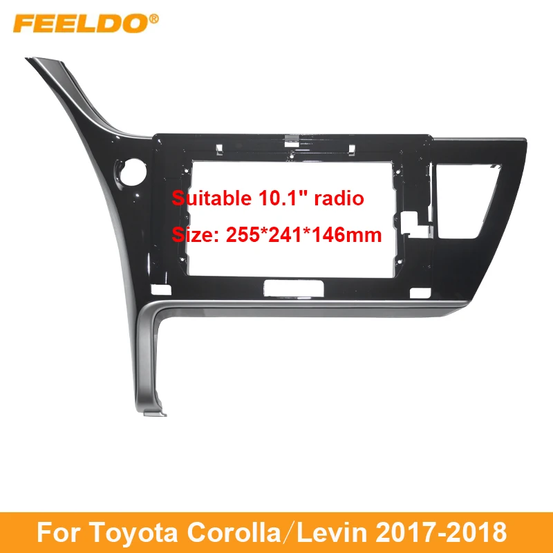 

FEELDO Car Audio 10.1” Big Screen 2Din Fascia Frame Adapter For Toyota Corolla Levin Stereo Dash Fitting Panel Frame Kit