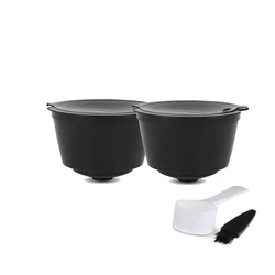 Reusable Coffee Capsule - Eco-Friendly Refillable Pods for Rich Coffee Experience (2pcs- black)