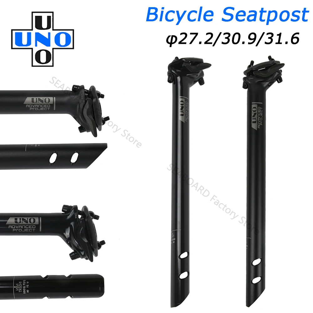 

UNO Ultralight Bicycle Seatpost 27.2/30.9/31.6 * 350/400MM Aluminum MTB Road Mountain Bike Matte/Glossy Black Seat Post