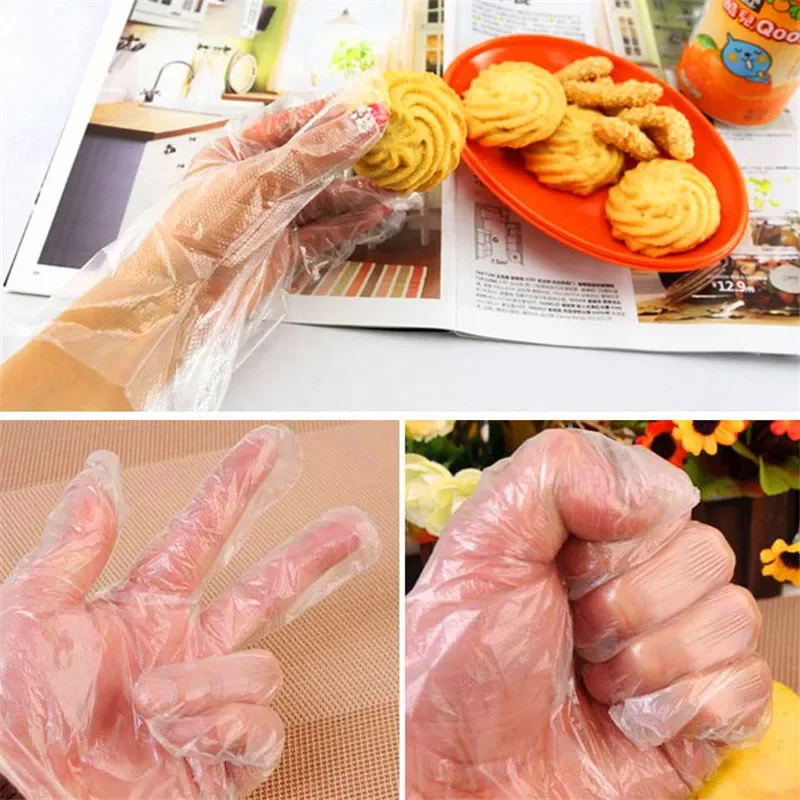 Disposable Gloves, Disposable Nitrile Gloves, Vinyl Disposable Gloves, Disposable Plastic Gloves 100Pcs/Pack Food Plastic Gloves Restaurant Kitchen BBQ Food Fruit Vegetable
