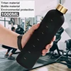 1L Water Bottle with Time Marker 32 OZ Fitness Sports Outdoor Travel Portable Leakproof Drinkware BPA Free Frosted Drink Bottles 3
