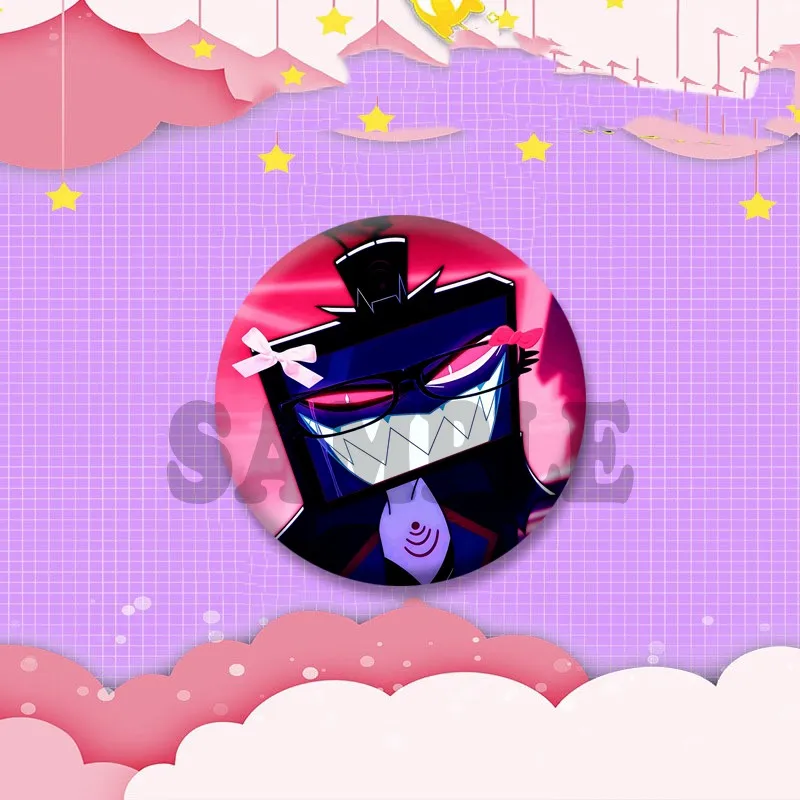 Lustige Cartoon-Figur Vox Brosche Anime Heellaverse Cosplay Abzeichen Kunststoff Knopf Pins Hut Tasche Schmuck Zubehör Geschenke für Kinder – Detail 8
