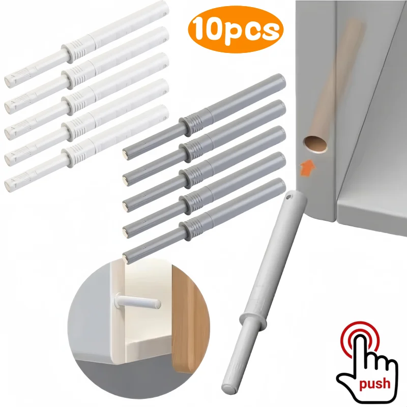 Hidden Soft Quiet Close Closer Concealed Cabinet Rebounder Kitchen Cupboard Dampers ers Drawer Furniture Door Stopper 10Pcs Door Closer